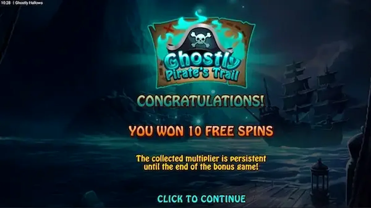 Giao diện trò chơi Ghostly Hallows với các biểu tượng cướp biển ma quái