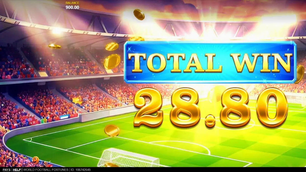 Giao diện sân vận động rực lửa trong trò chơi World Football Fortunes